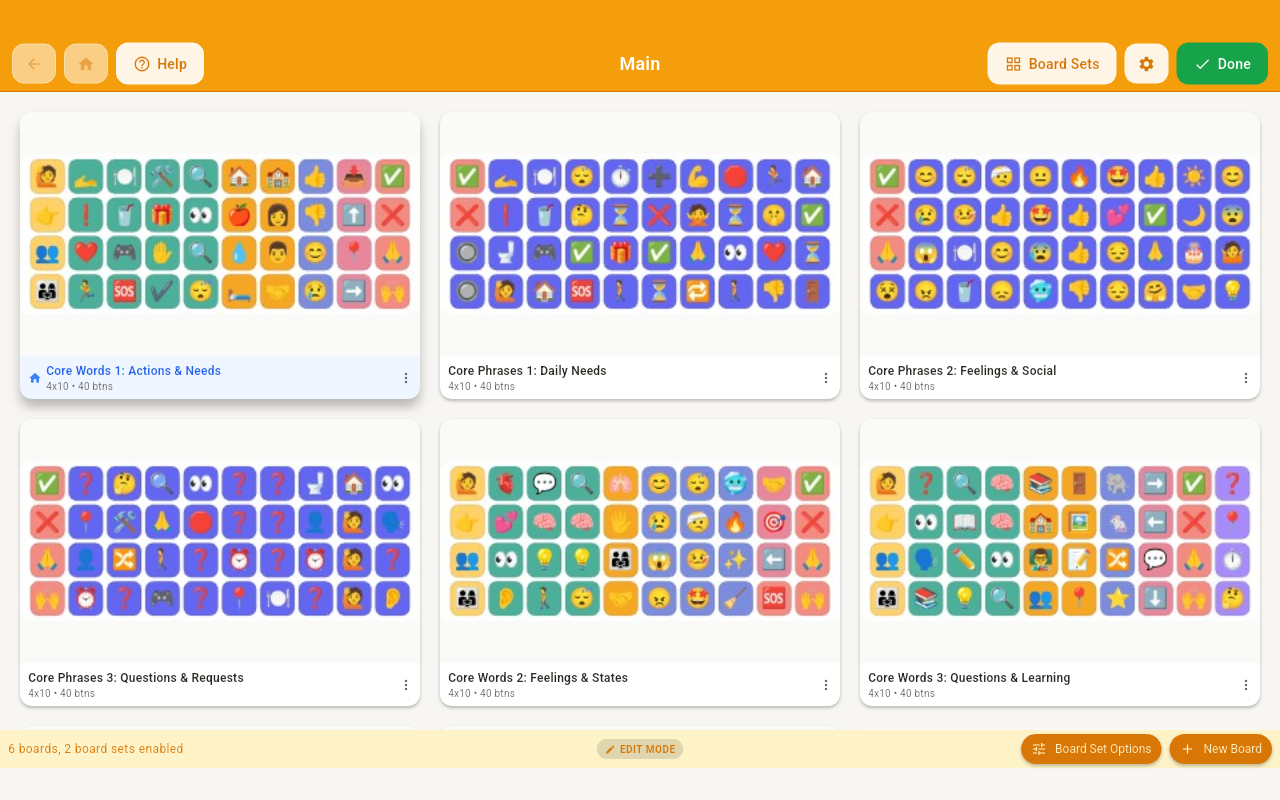 nanoGOAT editor screen showing a button being edited with photo, label, and phrase fields.